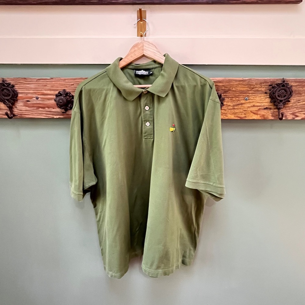 Masters Clubhouse Collection Mens XXL Green Cotton Golf Polo Shirt Made in Italy